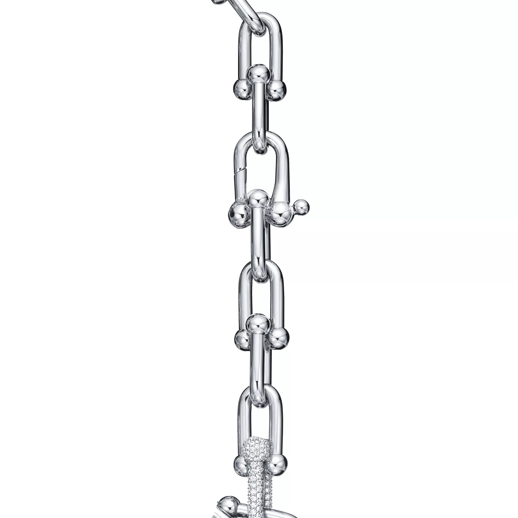 AV Pulse Bracelet - Large Link Single Diamond Link (White Gold)