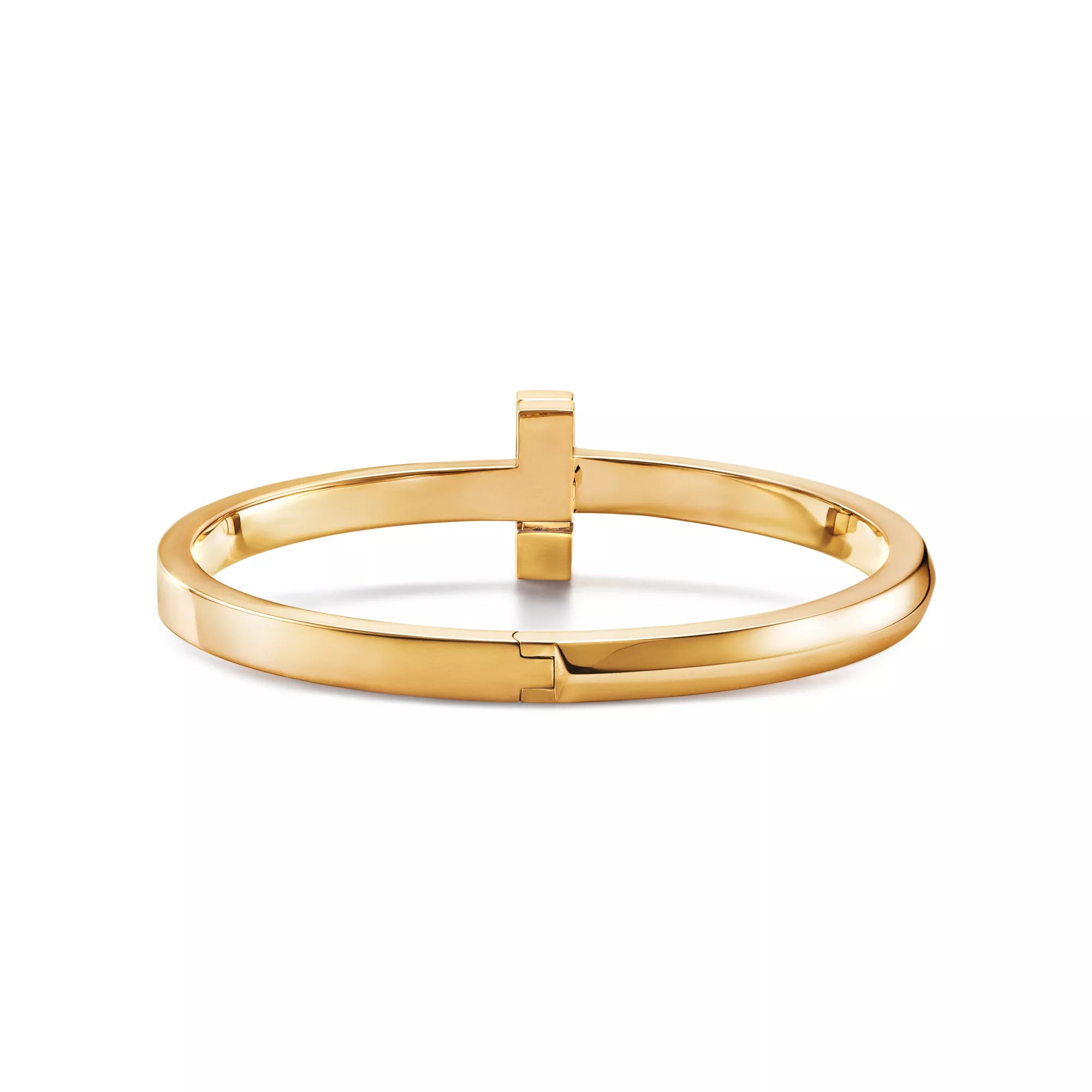 AV T Bracelet - T1 Wide Hinged Bangle in Yellow Gold