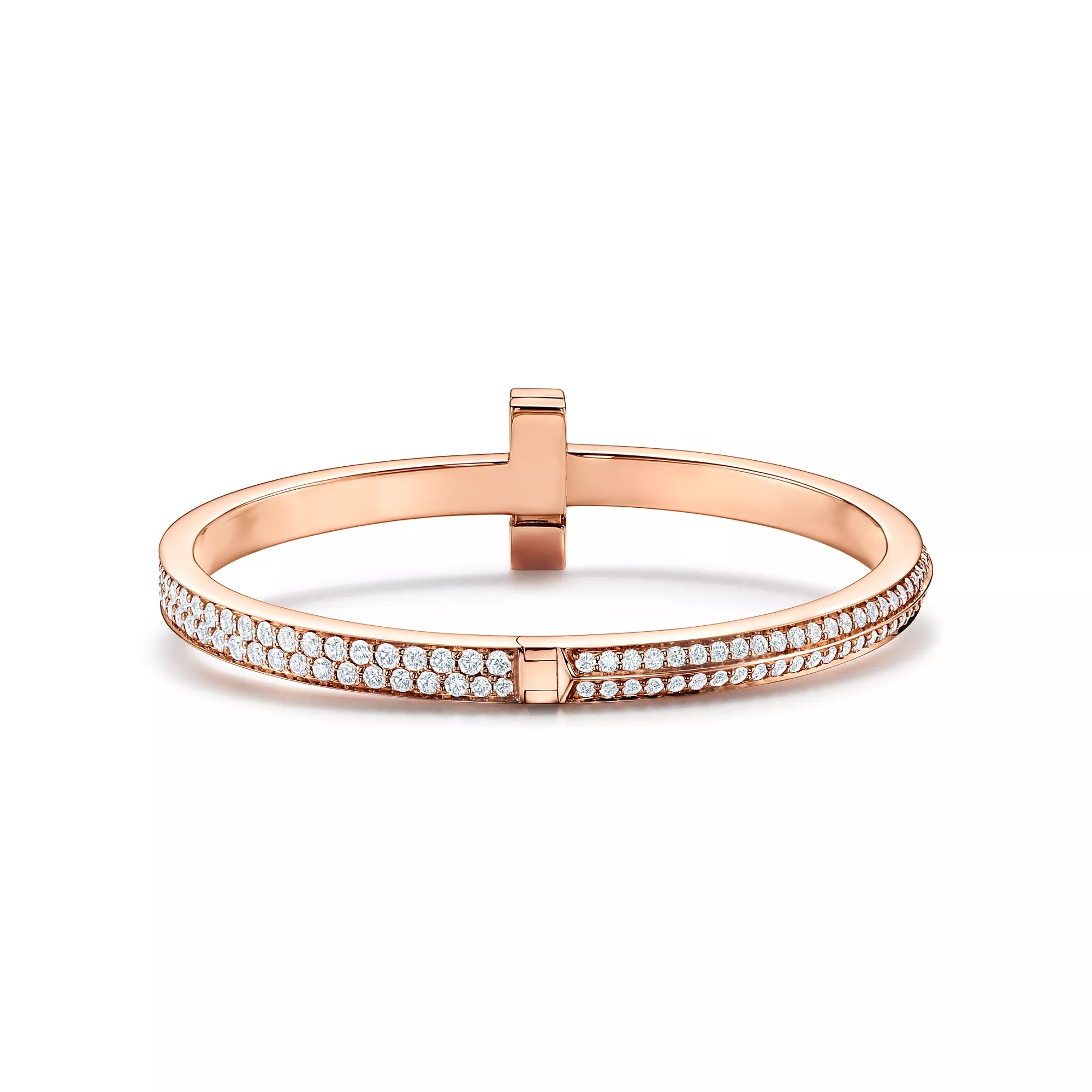 AV T Bracelet - T1 Wide Rose Gold Diamond Bangle