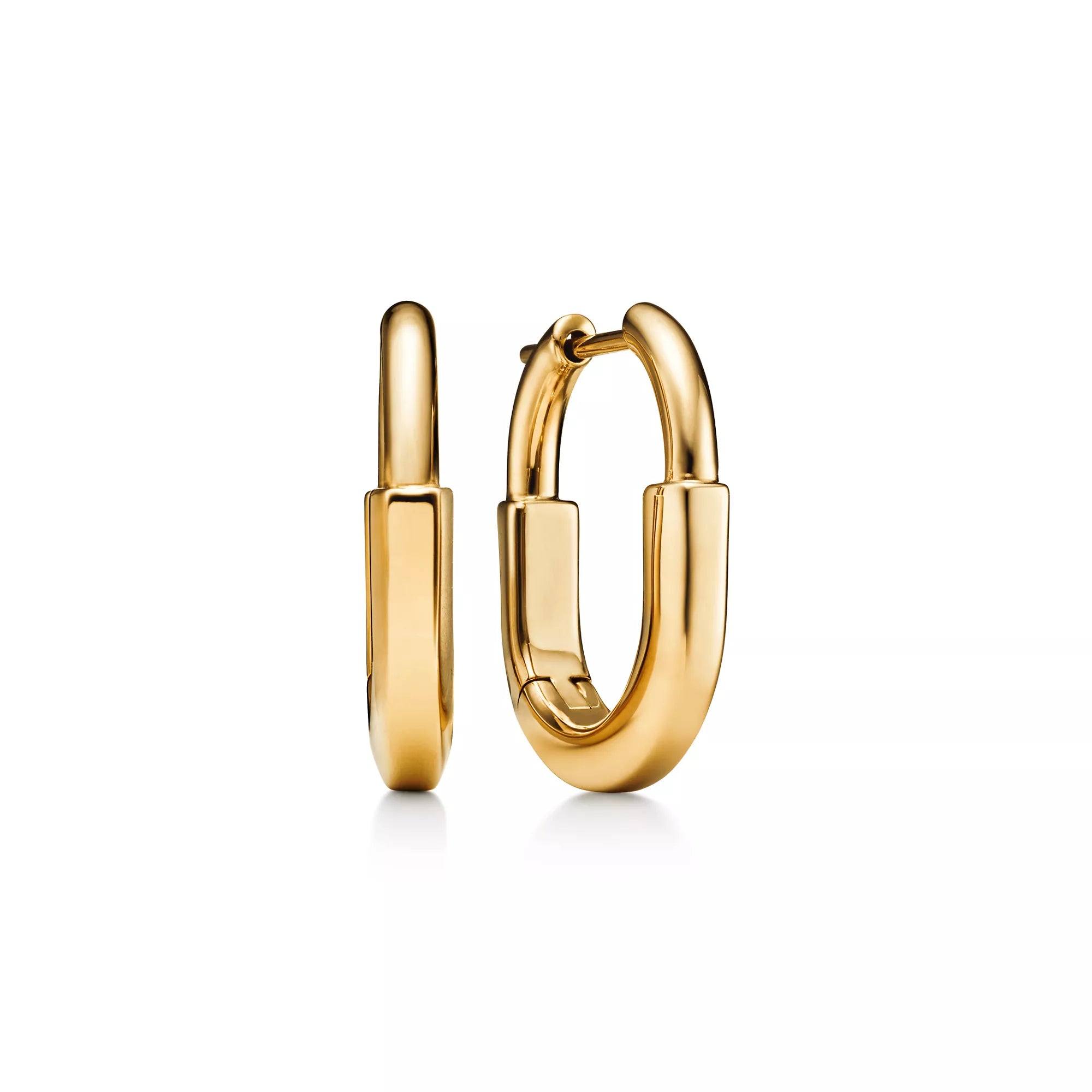AV Lock Earrings - Yellow Gold, Small