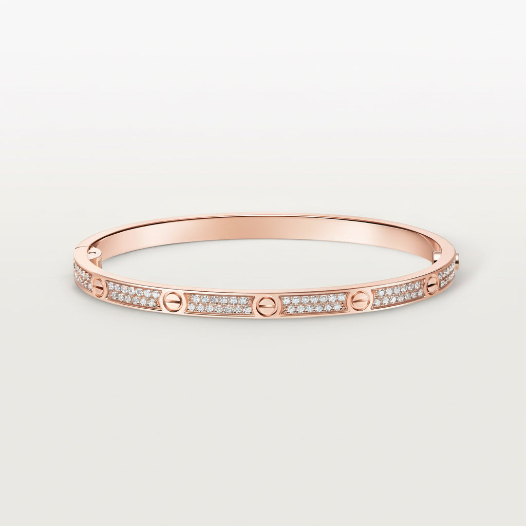 AV Amour Bracelet - Small Pavé Model (Rose Gold)