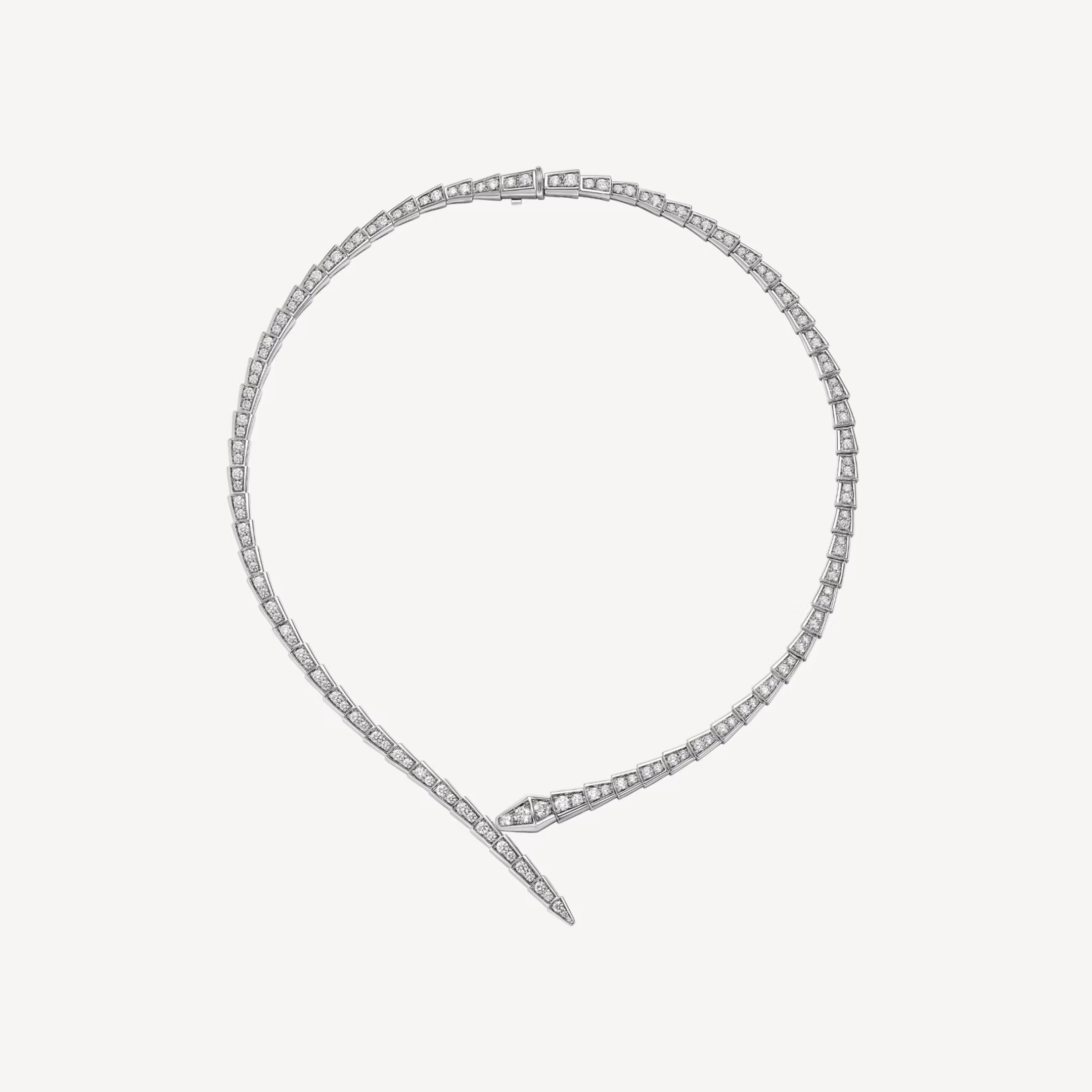 AV Viper Essence Necklace — Full Pavé Diamond (White Gold)