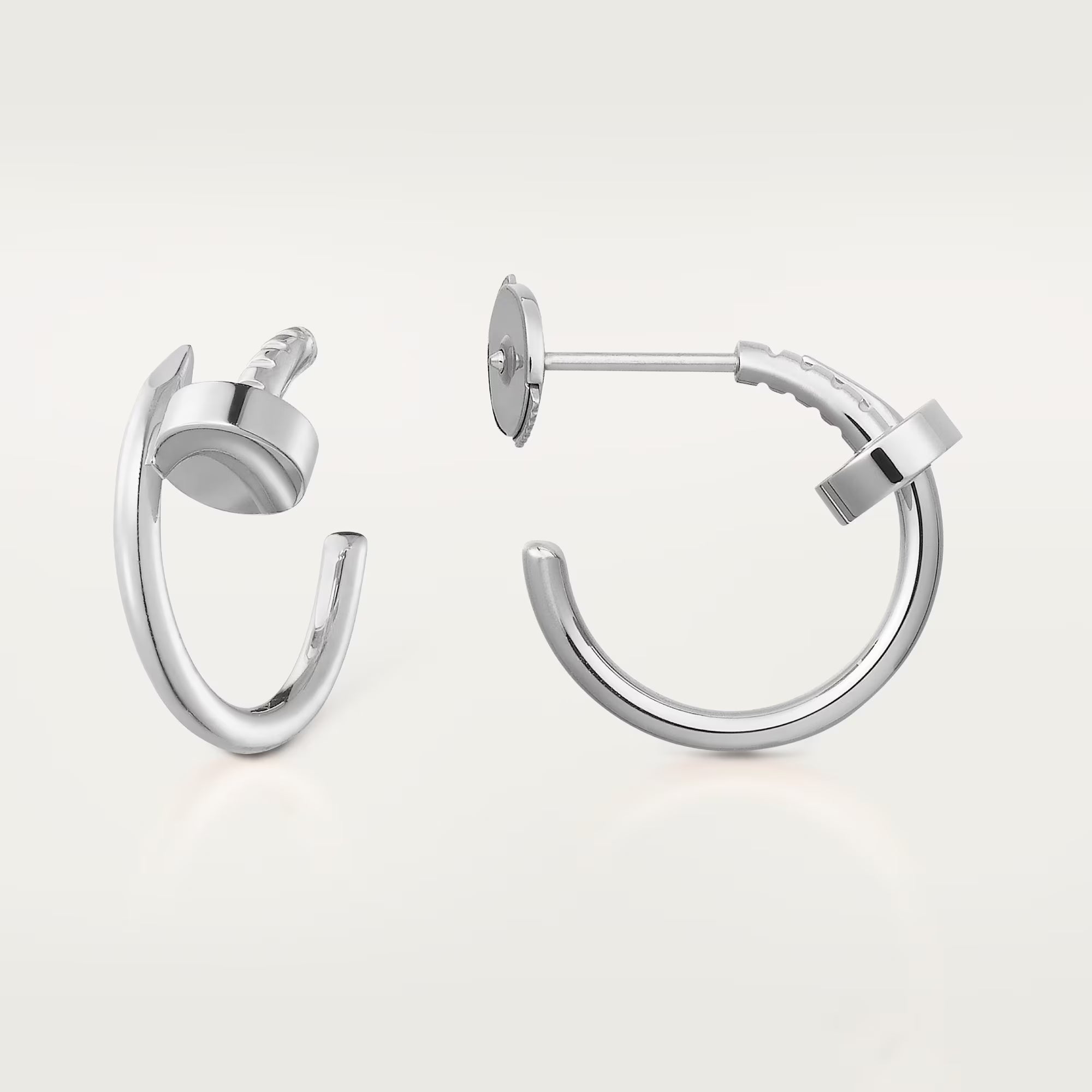 AV Linéa Clou Hoop Earrings – Small Model (White Gold)