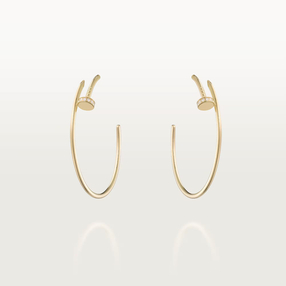 AV Linéa Clou Hoop Earrings Diamonds – Large Model (Yellow Gold)