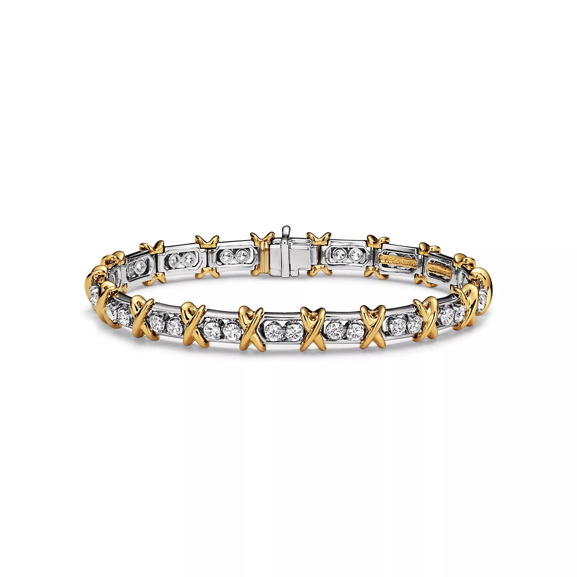 AV Sixteen Stone Bracelet - Yellow Gold with Diamonds