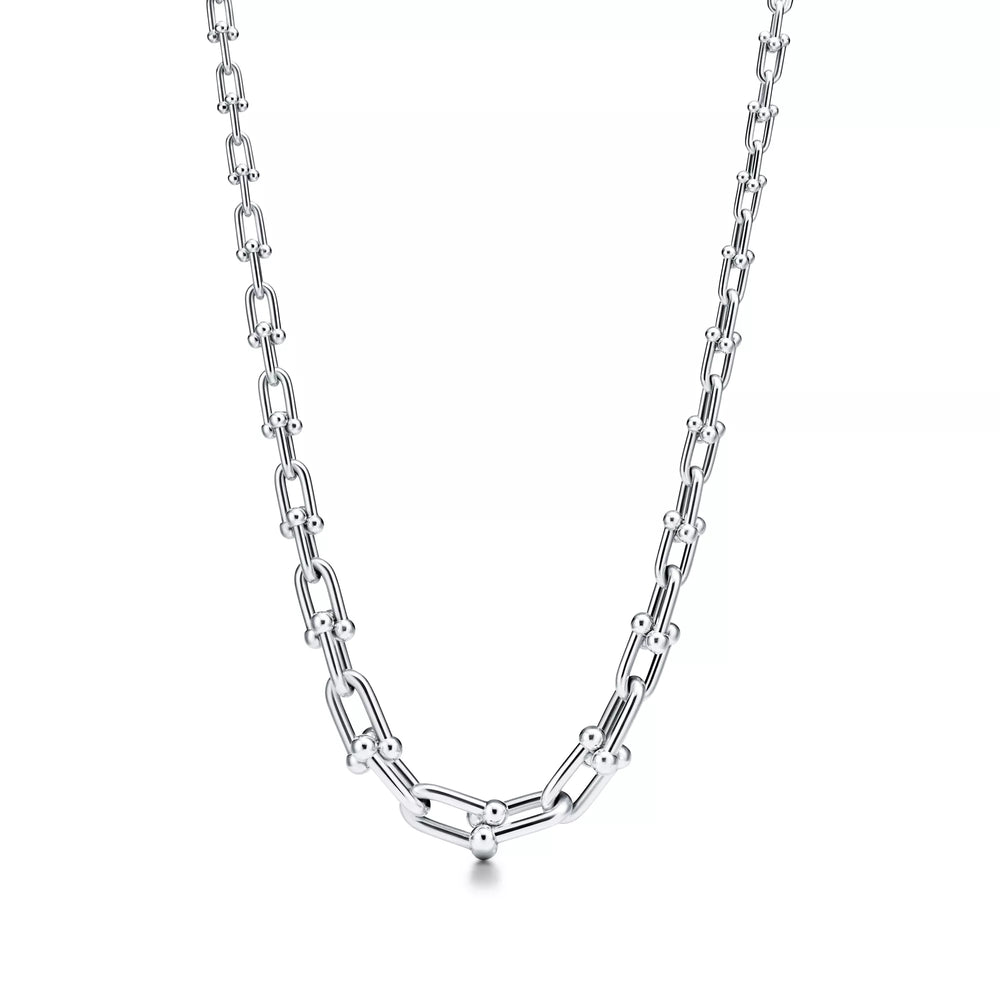 AV Pulse Necklace - Graduated Link (White Gold)