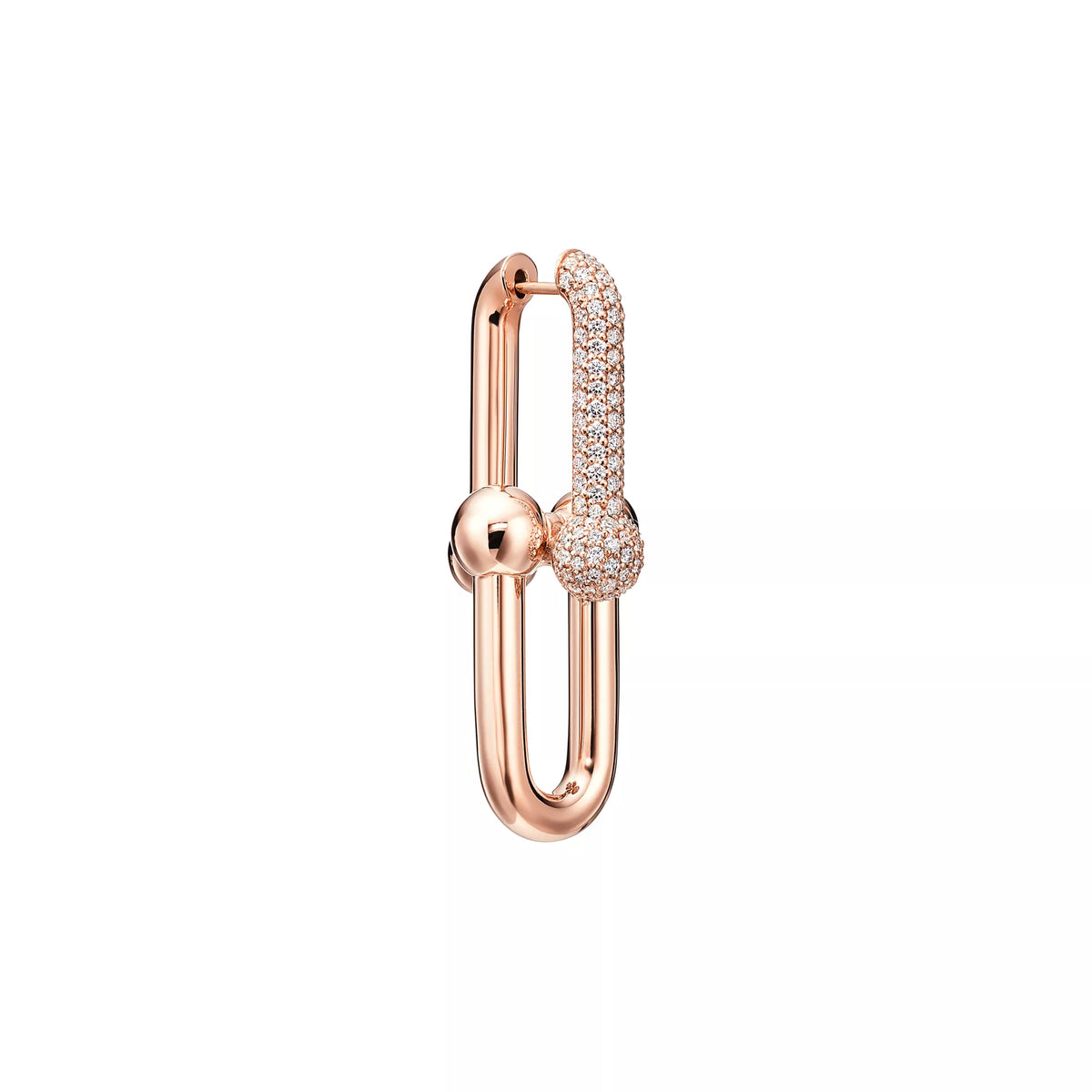 AV Pulse Earrings - Large Link Pavé Diamonds (Rose Gold)