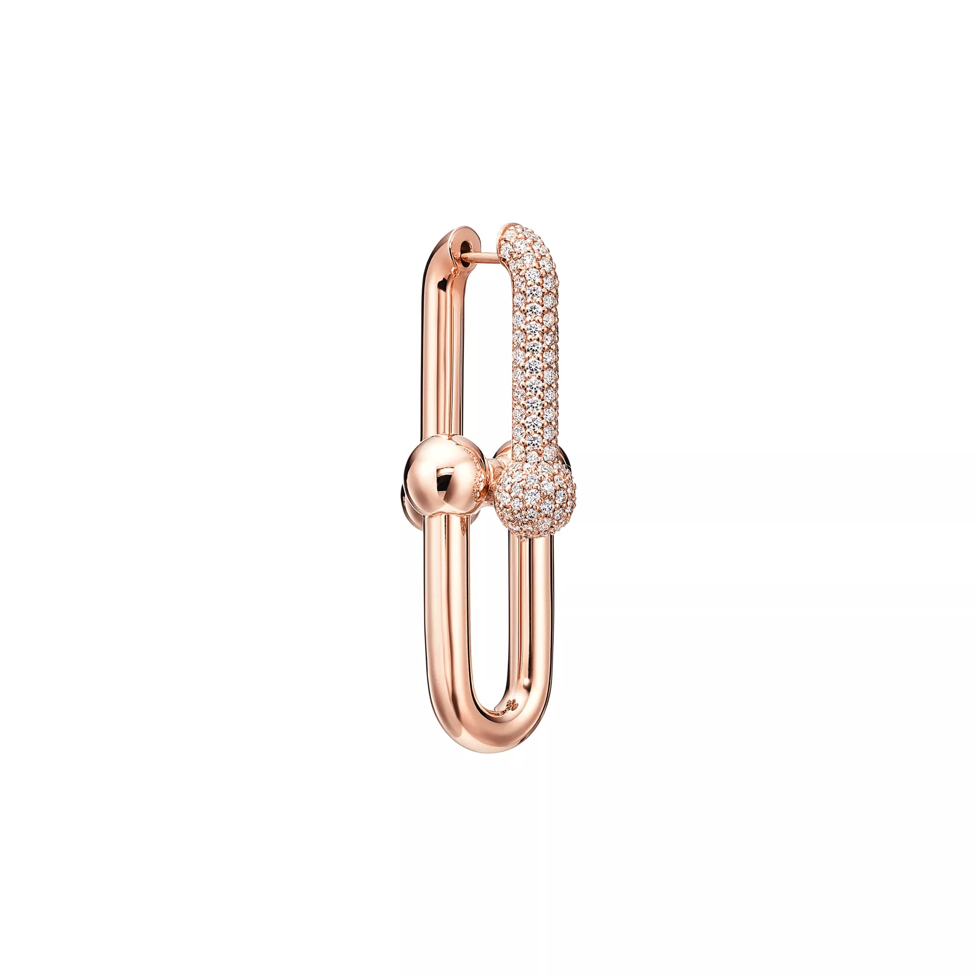 AV Pulse Earrings - Large Link Pavé Diamonds (Rose Gold)