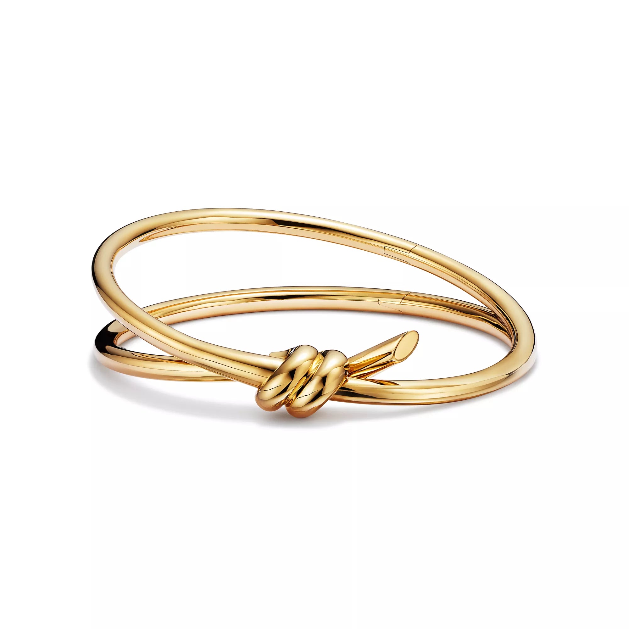 AV Lucent Bracelet - Double Row Hinged Bangle (Yellow Gold)