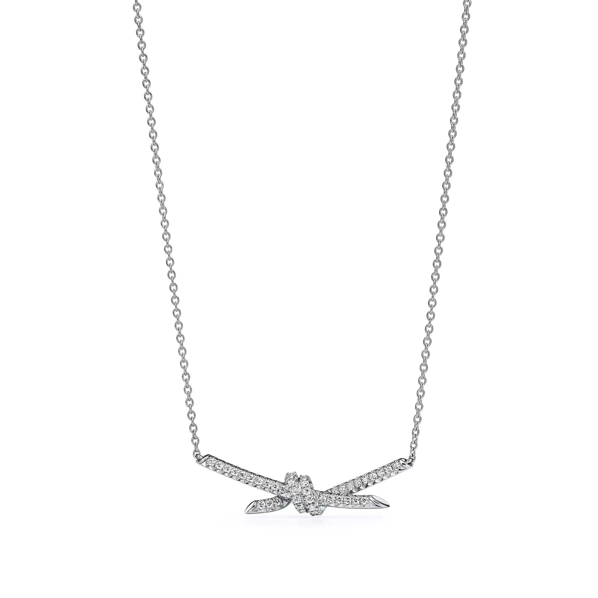 AV Lucent Necklace - Pendant with Diamonds (White Gold)