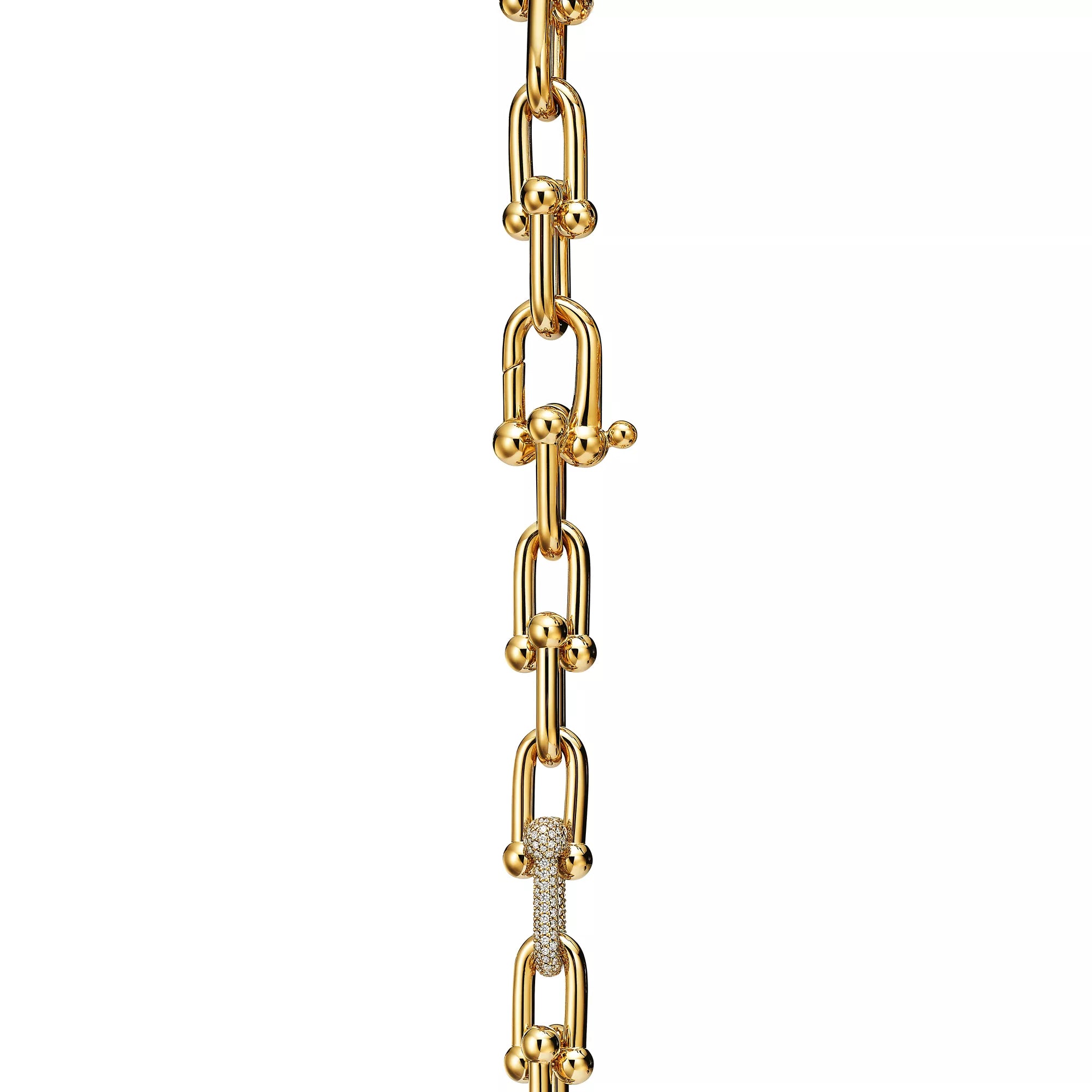 AV Pulse Bracelet - Large Link Single Diamond Link (Yellow Gold)