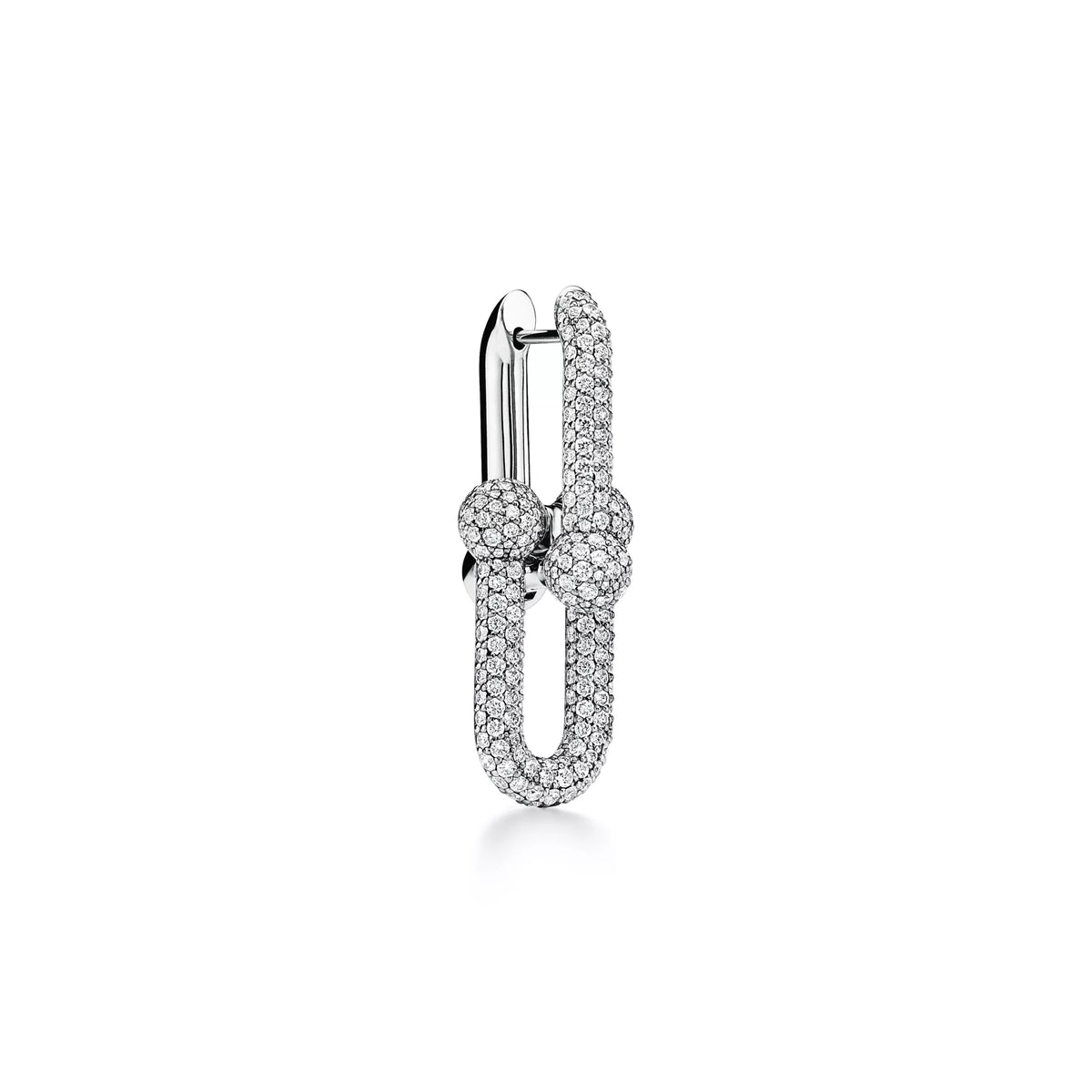 AV Pulse Earrings - Large Link Full Pavé Diamonds (White Gold)