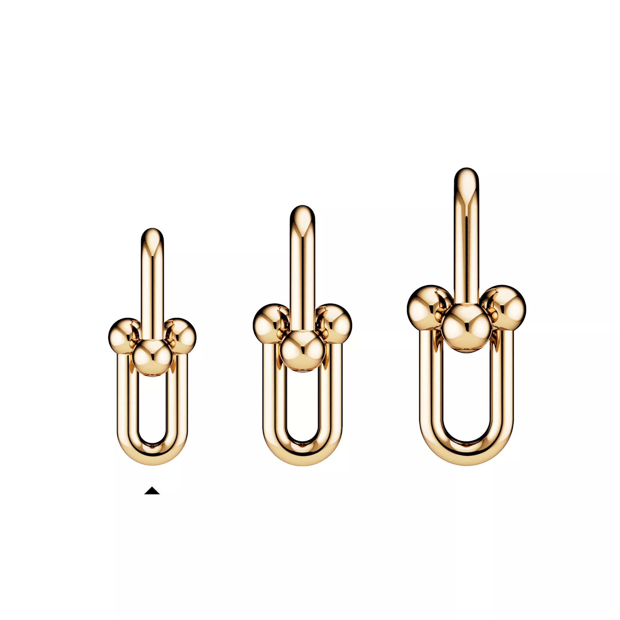 AV Pulse Earrings - Medium Link (Yellow Gold)