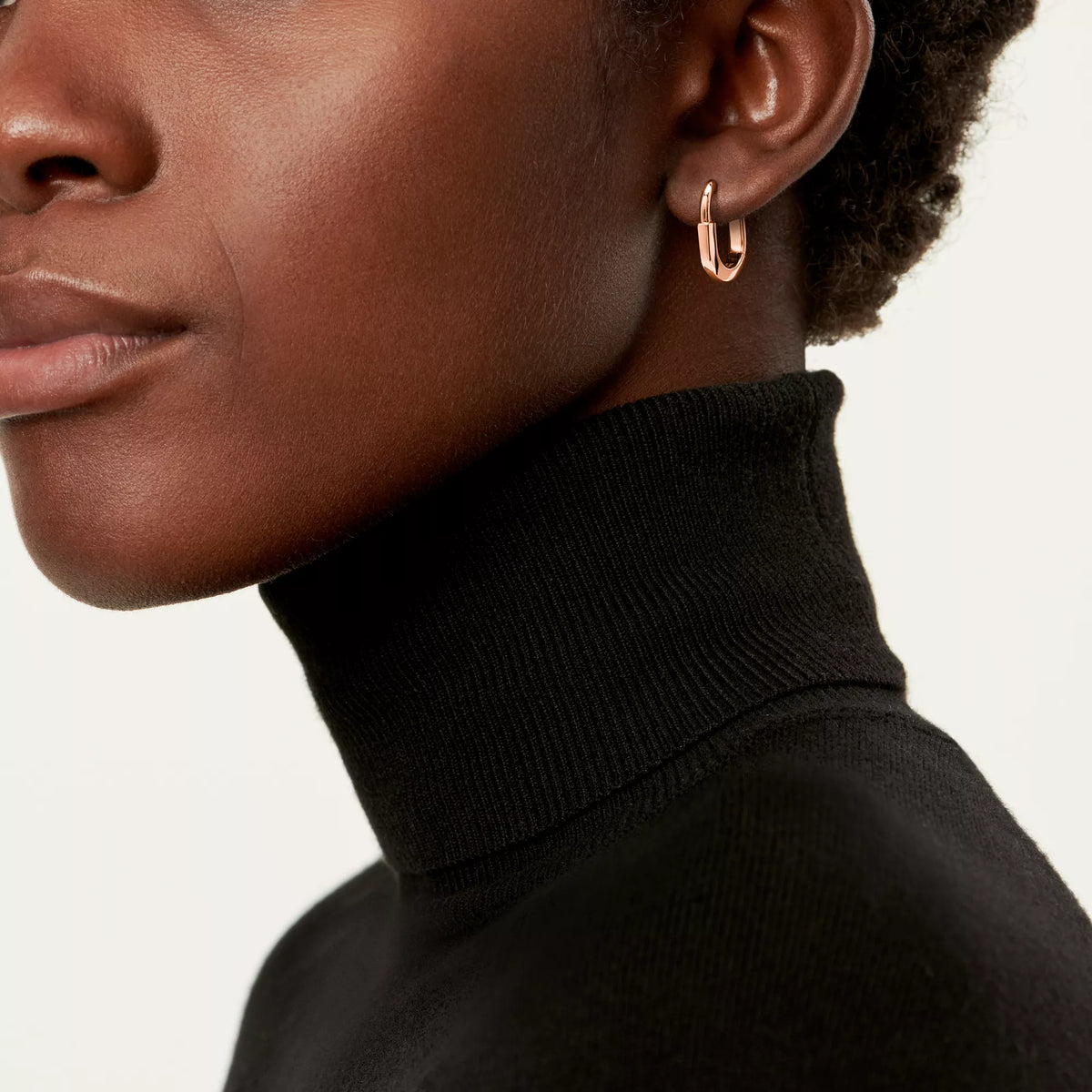 AV Lock Earrings - Rose Gold, Small