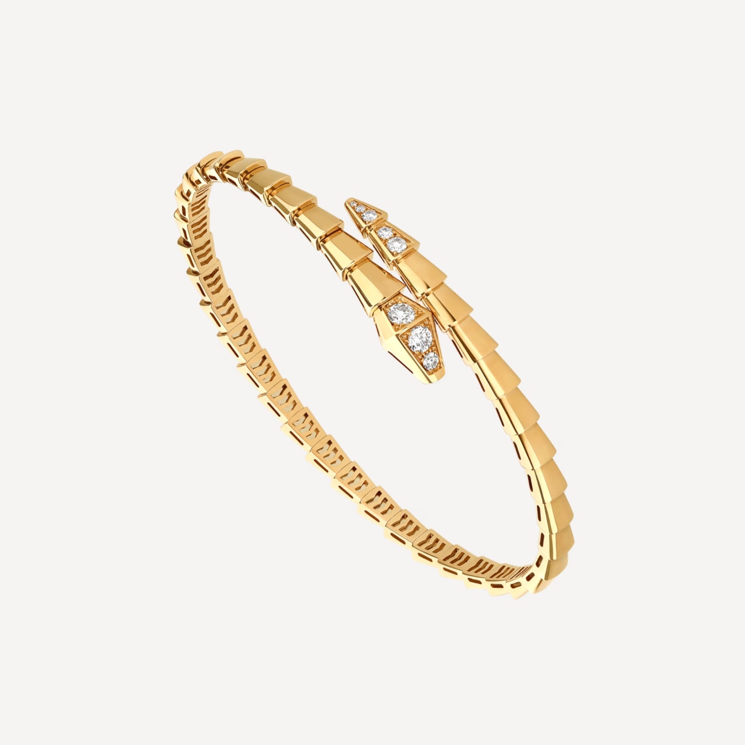 AV Viper Essence Bracelet — Pavé Diamond Head & Tail (Yellow Gold)