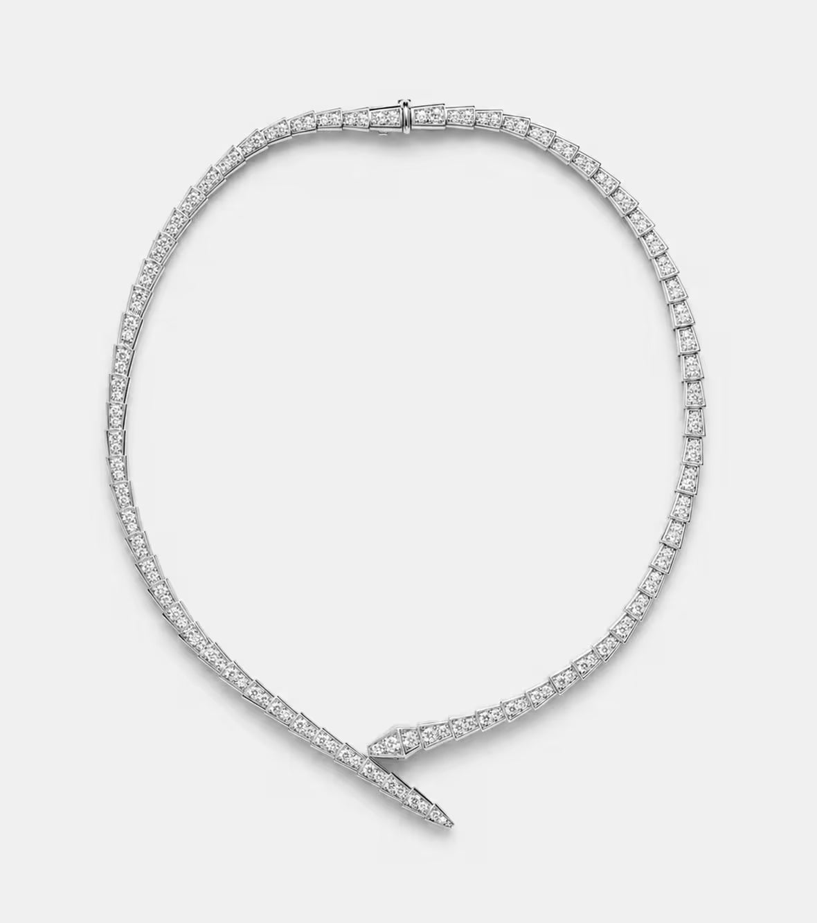 AV Viper Essence Necklace — Full Pavé Diamond (White Gold)