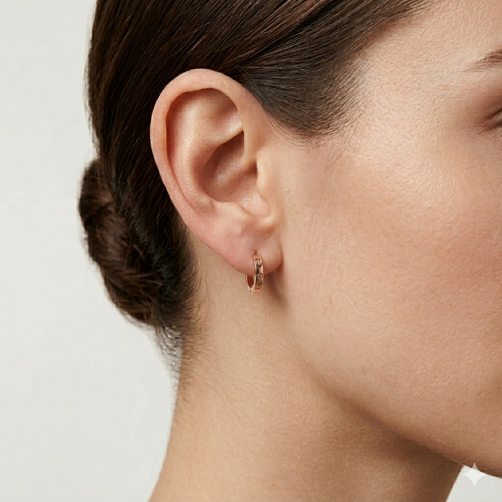 AV Amour Hoop Classic Earrings – Small Model (Rose Gold)