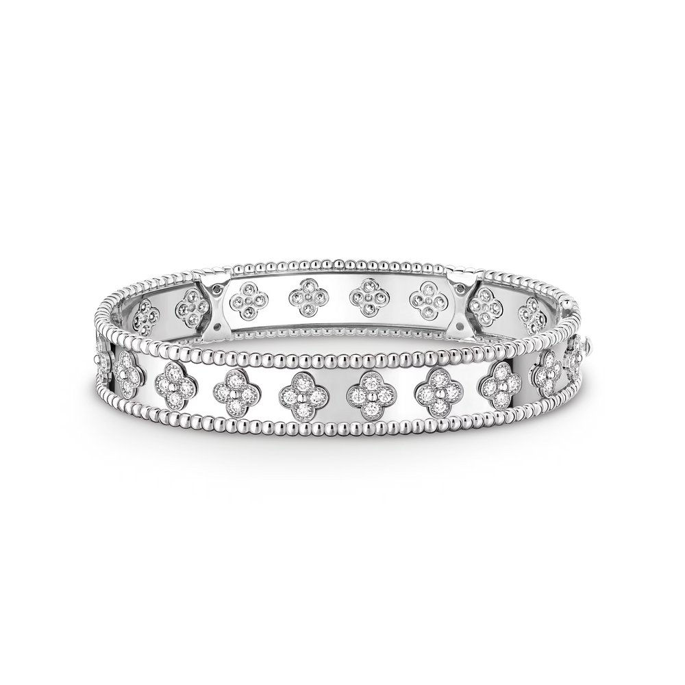 AV Mille four leaf clover bracelet, Medium (White gold)