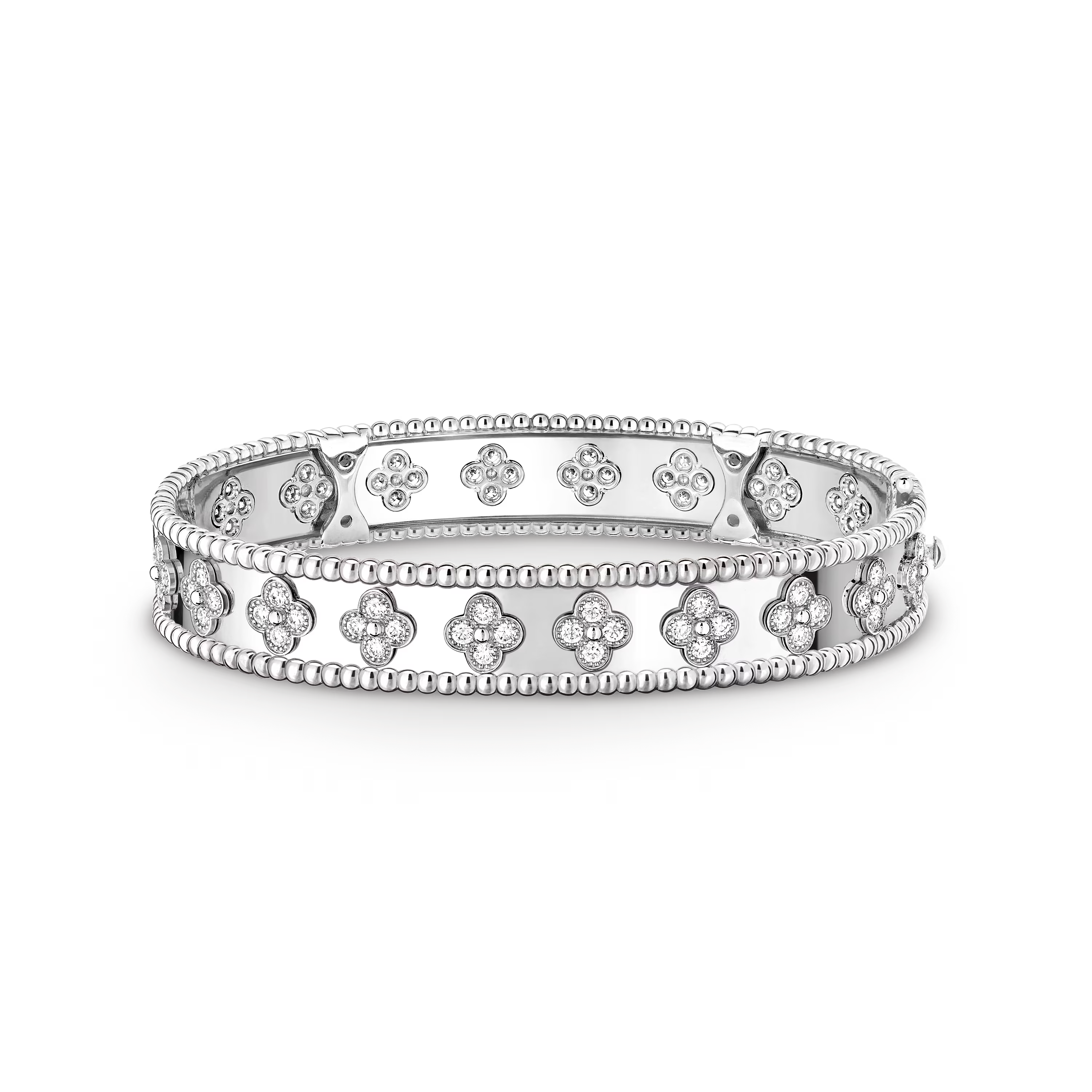 AV Mille four leaf clover bracelet, Medium (White gold)