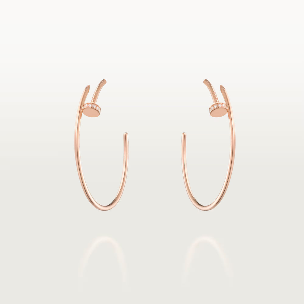 AV Linéa Clou Hoop Earrings Diamonds – Large Model (Rose Gold)