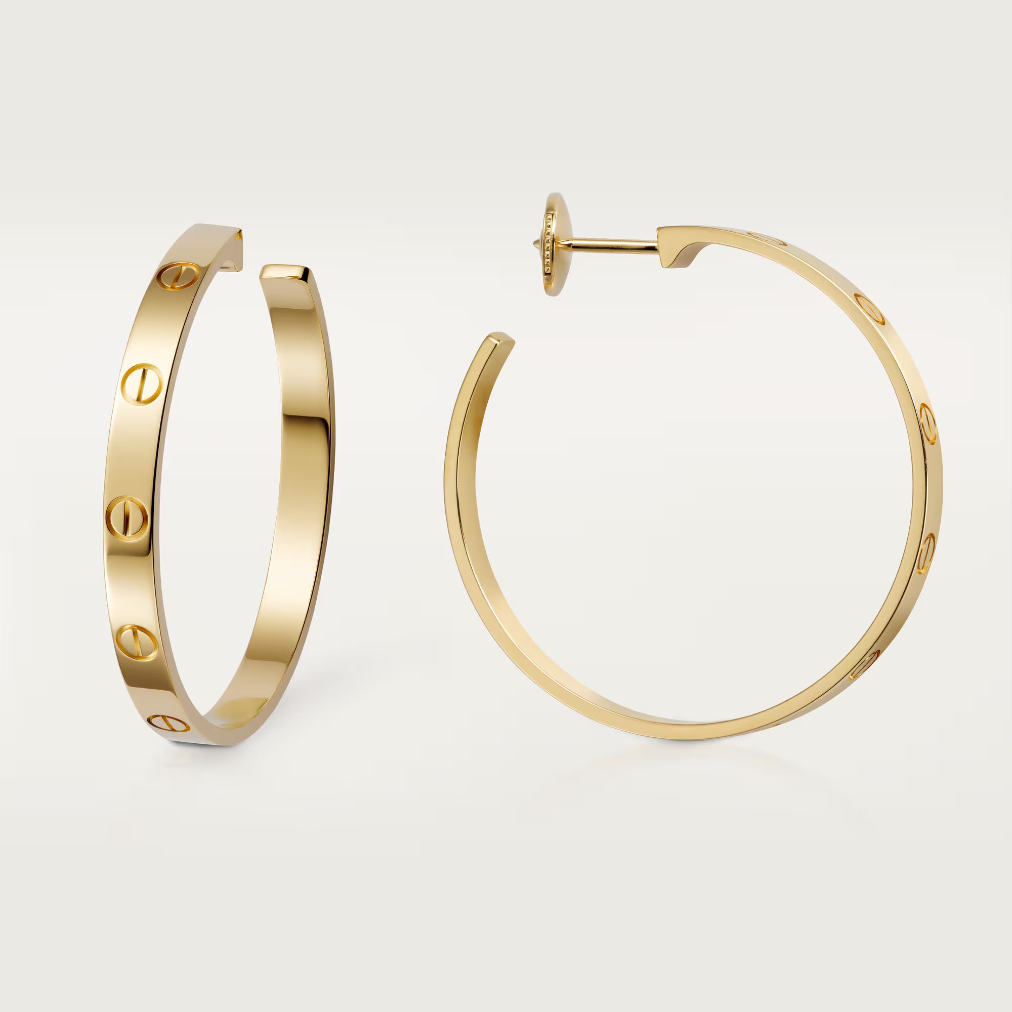 AV Amour Hoop Earrings – Large Model (Yellow Gold)