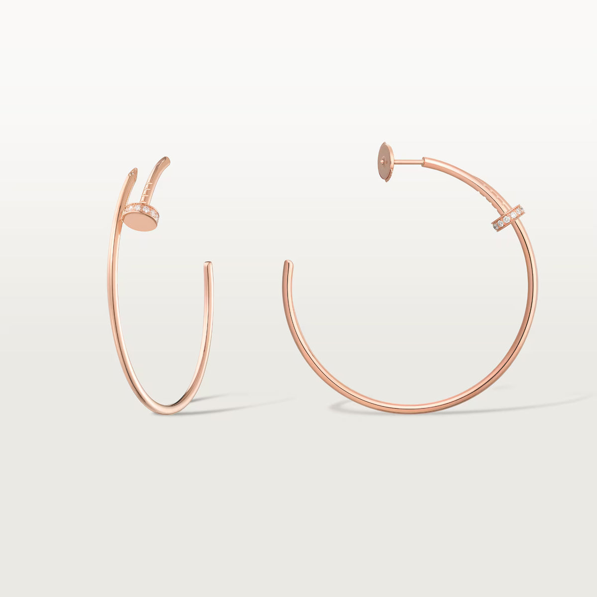 AV Linéa Clou Hoop Earrings Diamonds – Large Model (Rose Gold)