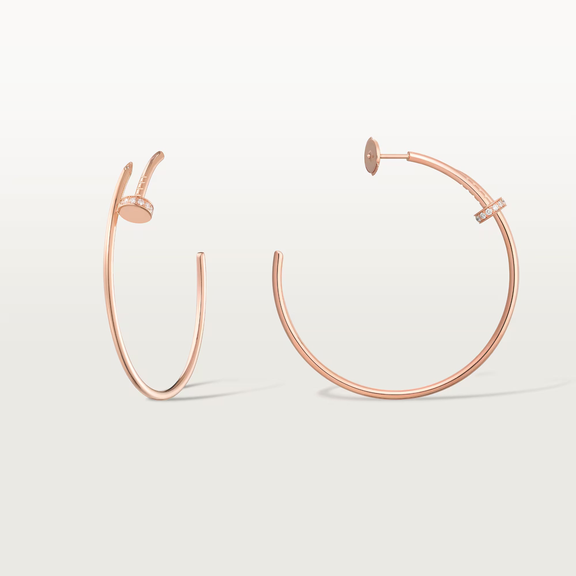 AV Linéa Clou Hoop Earrings Diamonds – Large Model (Rose Gold)