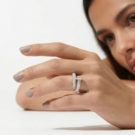 AV Linéa Clou Ring Pavé - (White Gold)