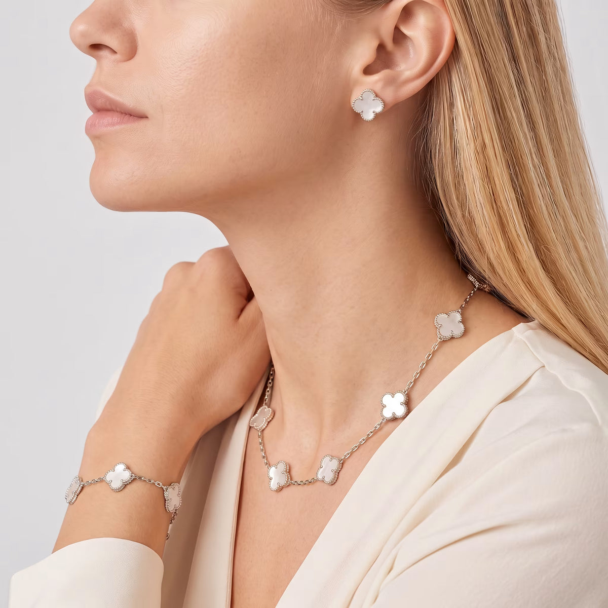 AV four leaf clover earrings