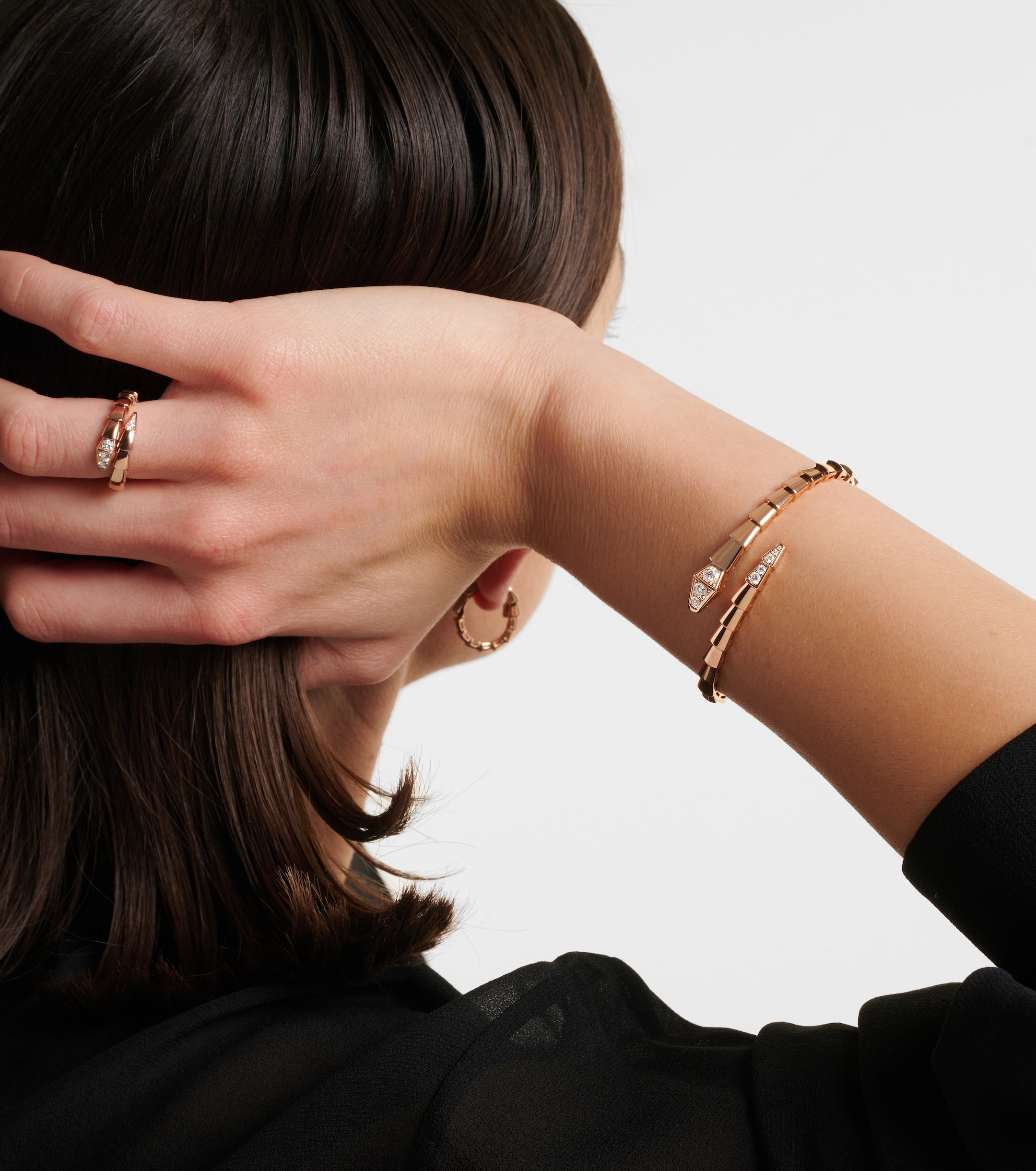 AV Viper Essence Bracelet — Pavé Diamond Head & Tail (Rose Gold)