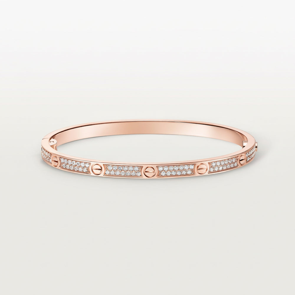 AV Amour Bracelet - Small Pavé Model (Rose Gold)