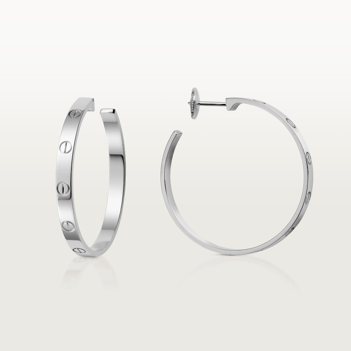 AV Amour Hoop Earrings – Large Model (White Gold)