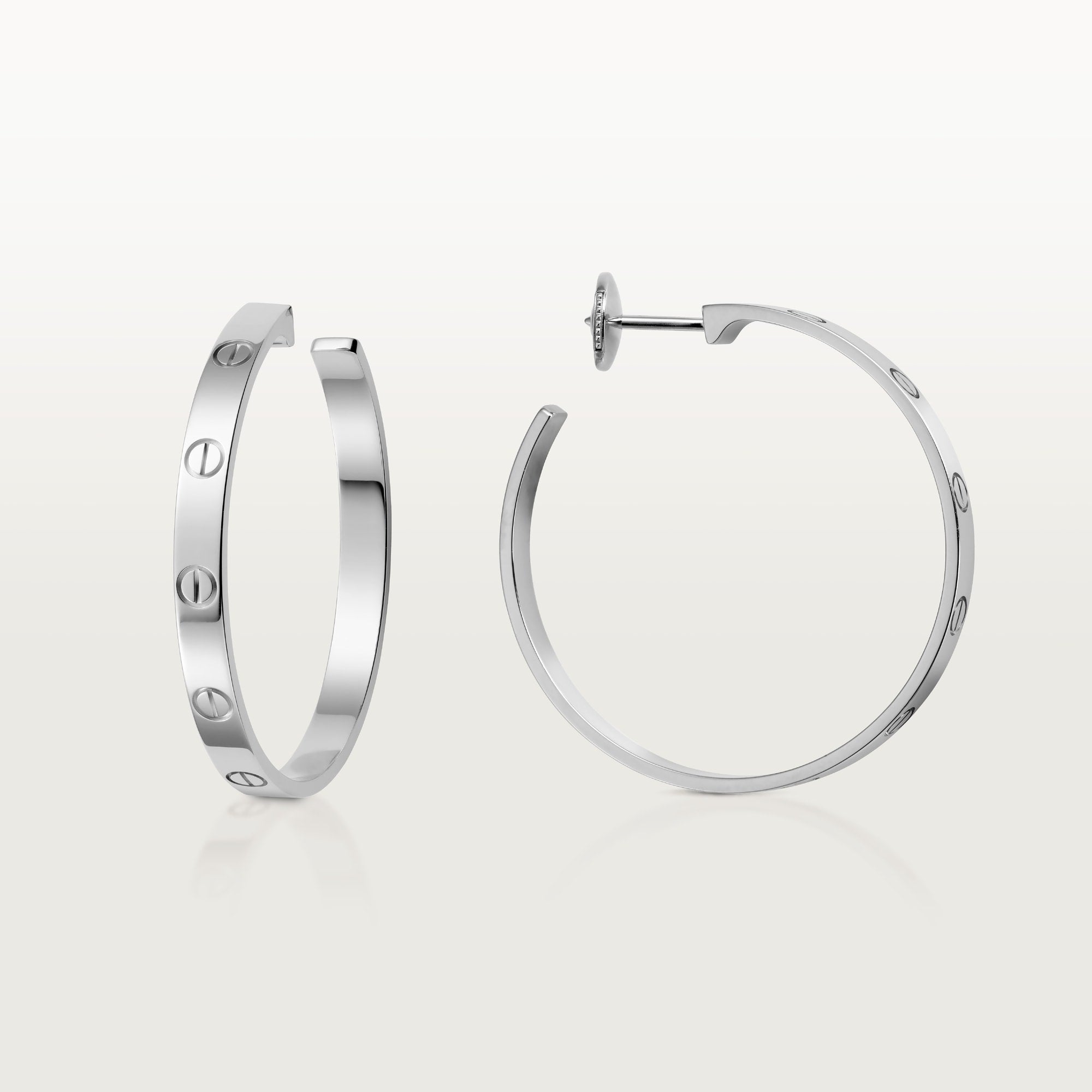 AV Amour Hoop Earrings – Large Model (White Gold)