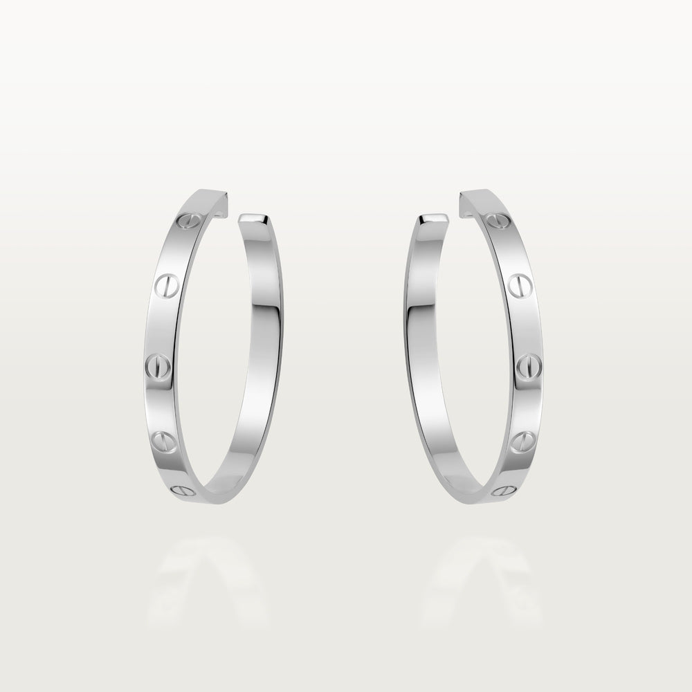 AV Amour Hoop Earrings – Large Model (White Gold)