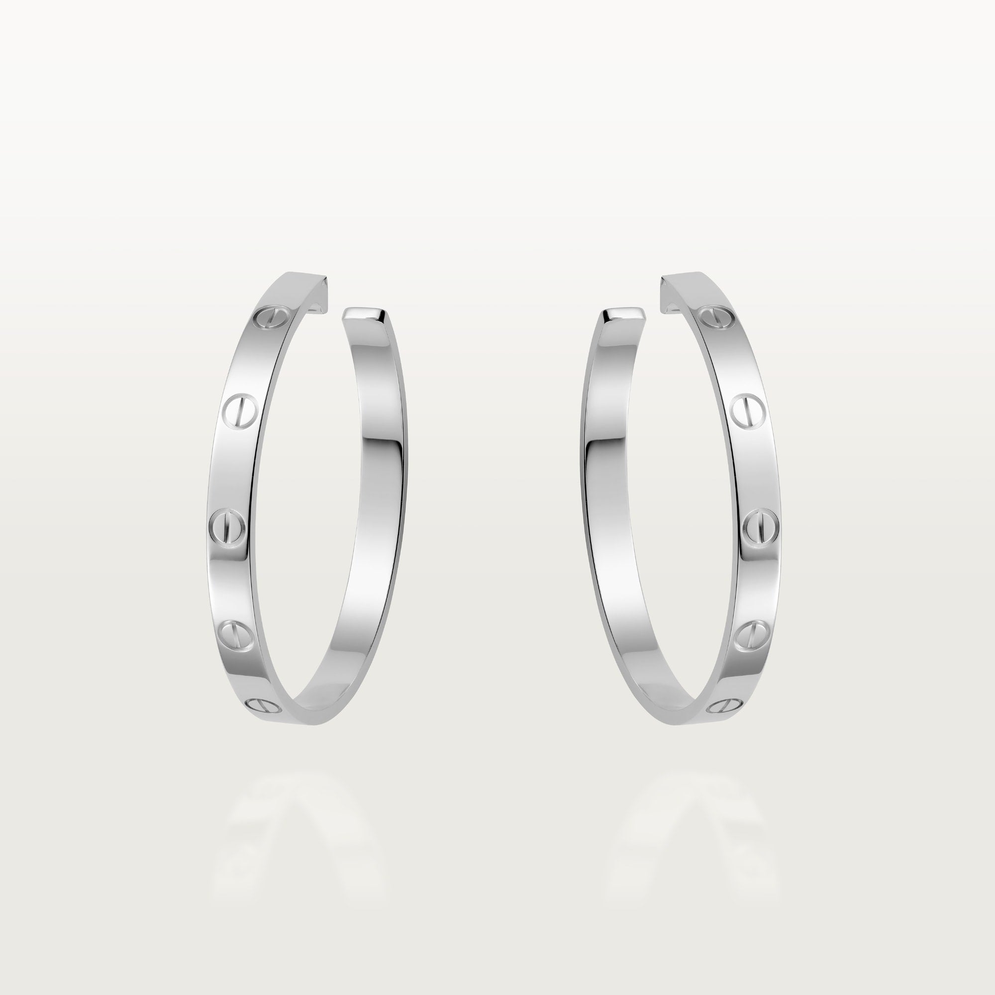 AV Amour Hoop Earrings – Large Model (White Gold)