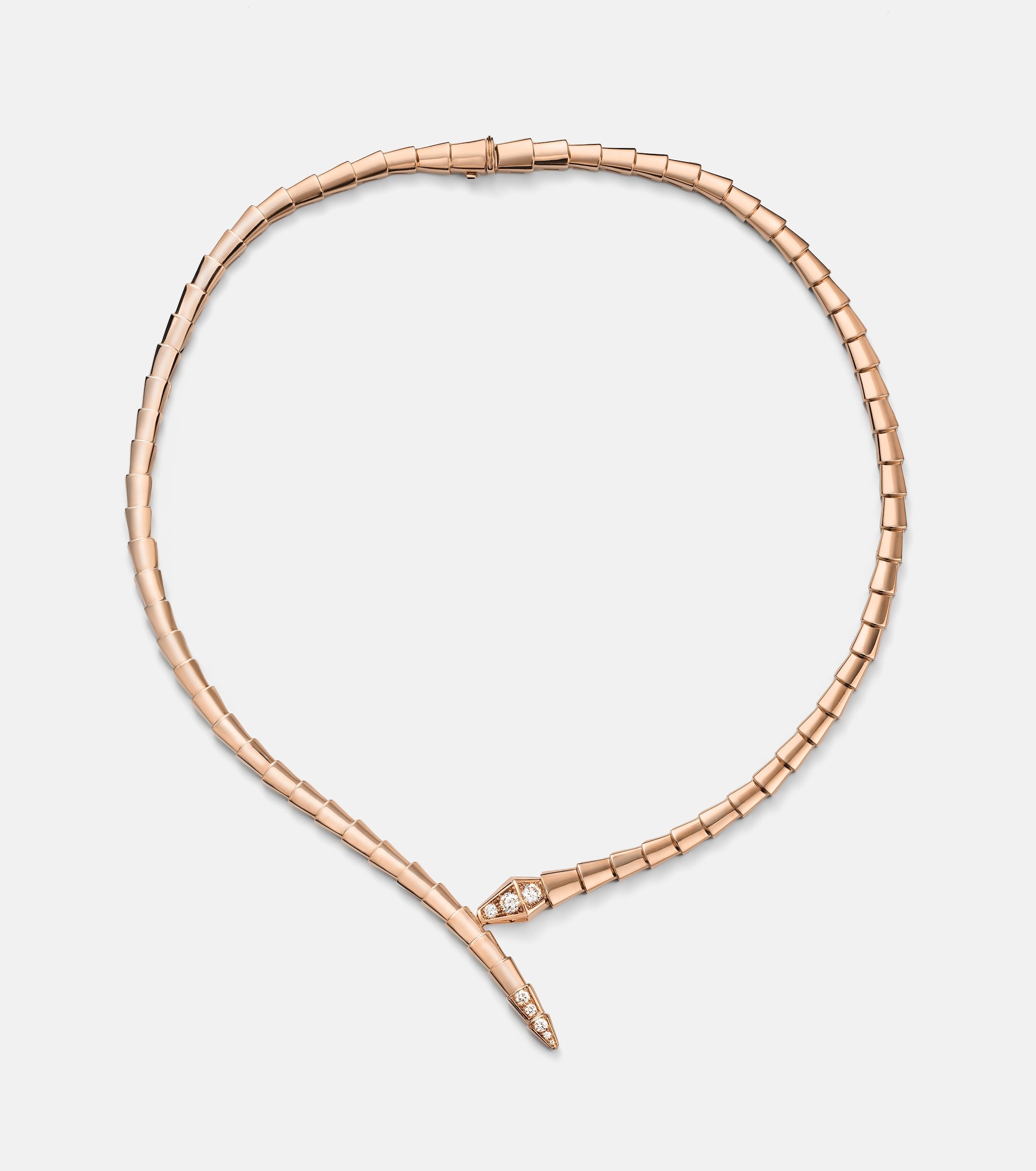 AV Viper Essence Necklace — Pavé Diamond Head & Tail (Rose Gold)