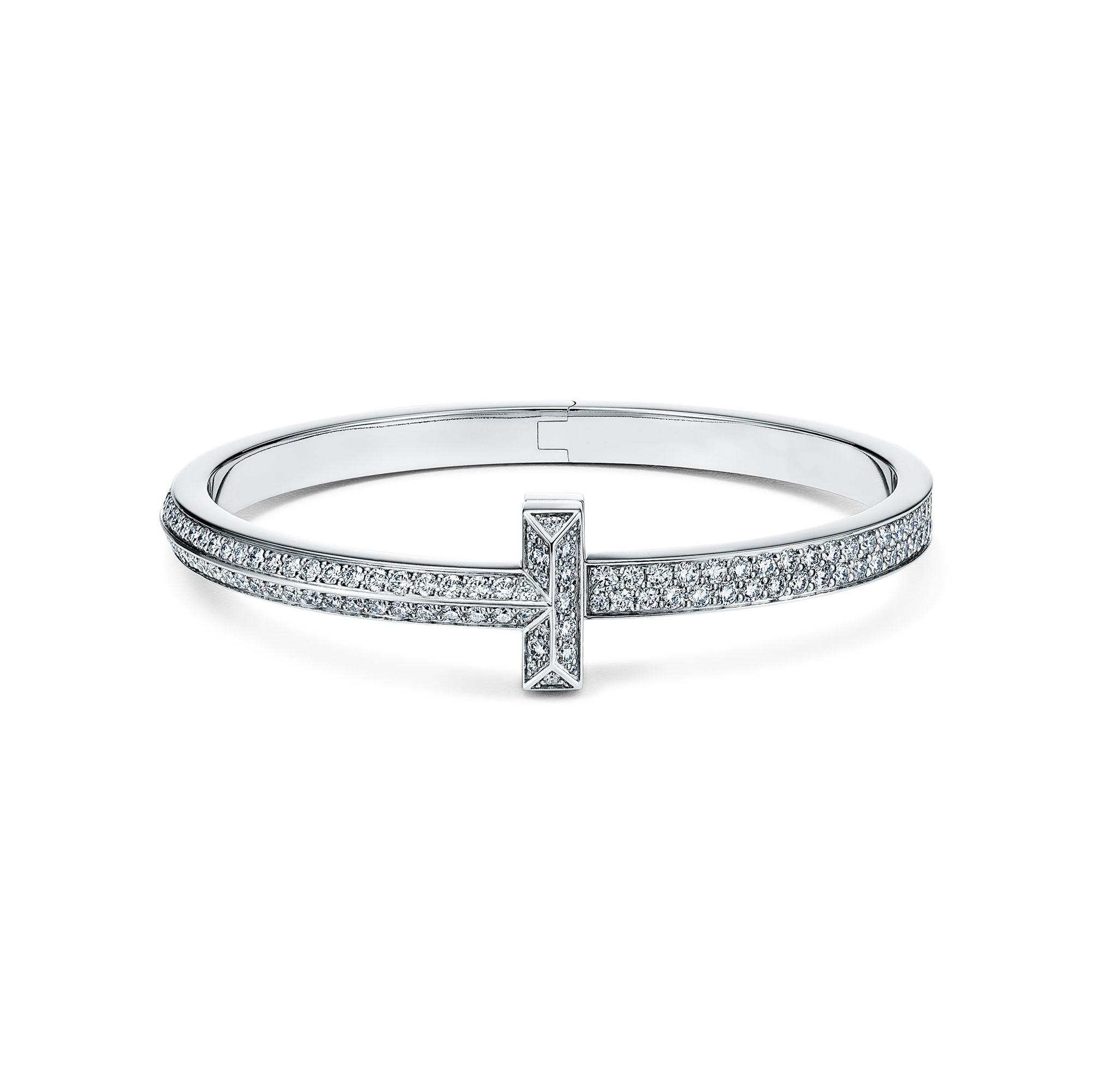 AV T Bracelet - T1 Wide White Gold Diamond Bangle